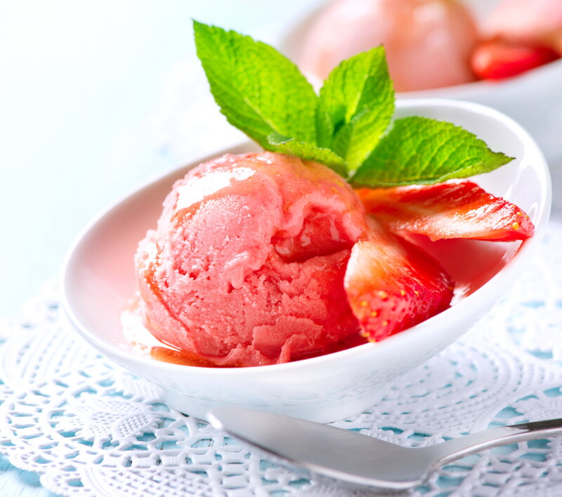 Strawberry Sorbet Dessert — Pink