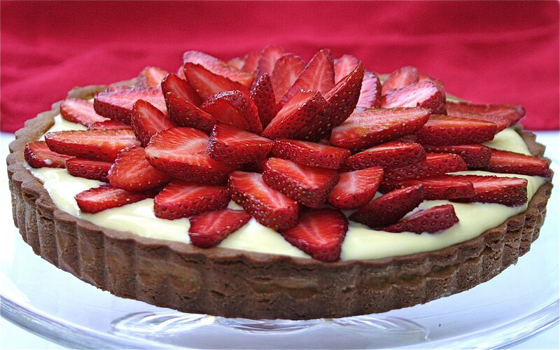 Strawberry Tart on Plate