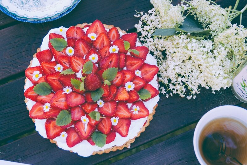Strawberry Tart on Table