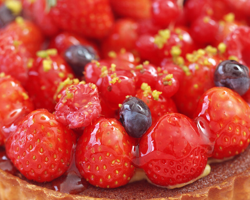 Strawberry Tart with Berries — Red