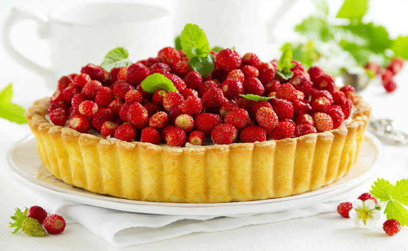 Strawberry Tart with Mint