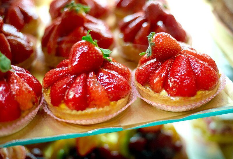 Strawberry Tarts on Display