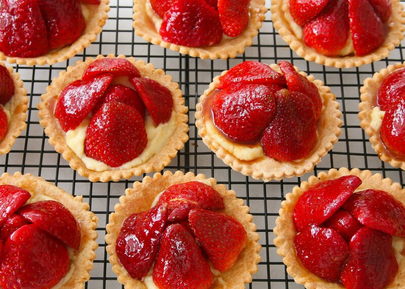 Strawberry Tarts on Rack