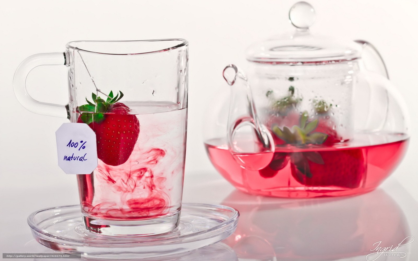 Strawberry tea in glassware