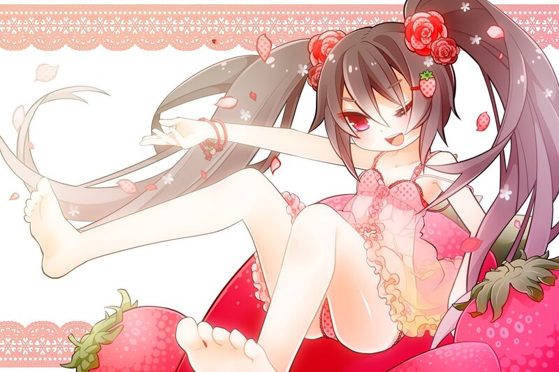 strawberry-themed anime girl
