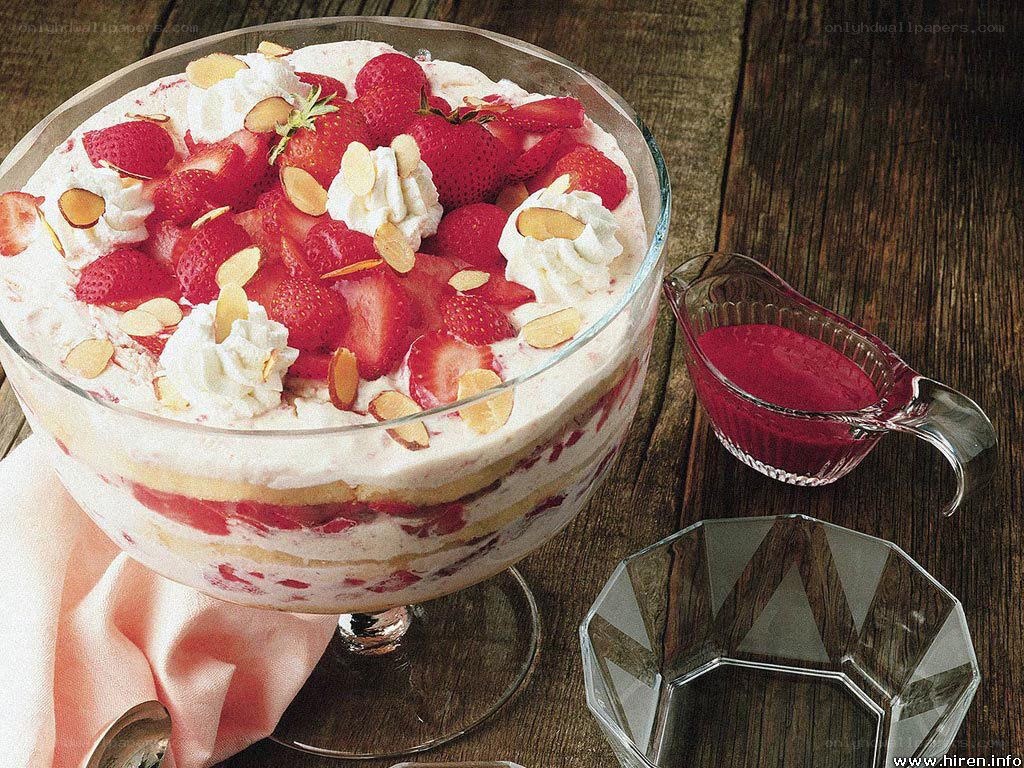 Strawberry trifle dessert