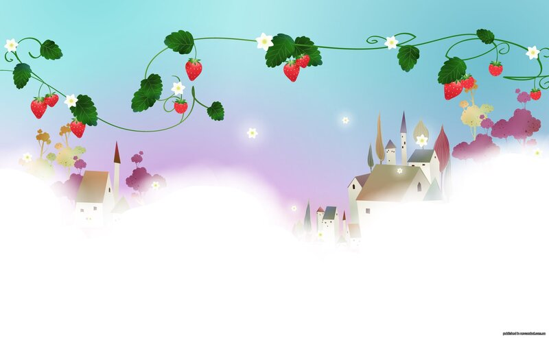 Strawberry Vines over Village
