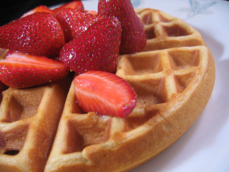 strawberry waffle breakfast