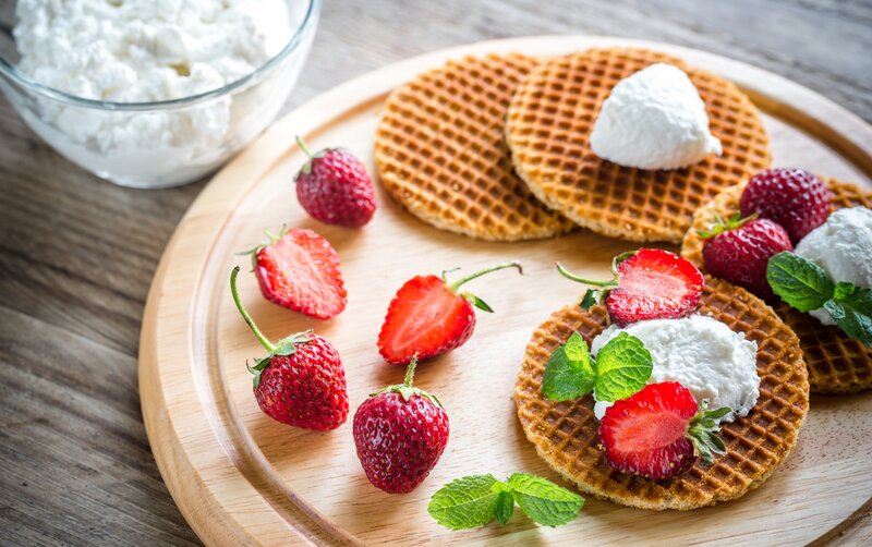 Strawberry Waffles on Board
