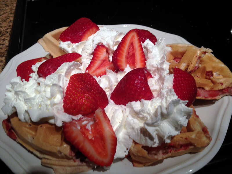 Strawberry Waffles — Red, Appetizing