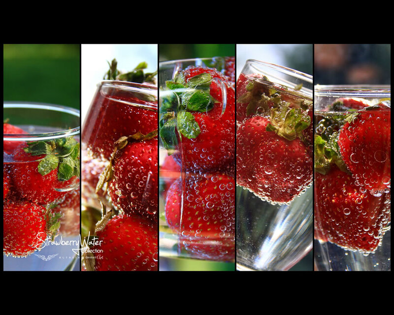 strawberry water collage