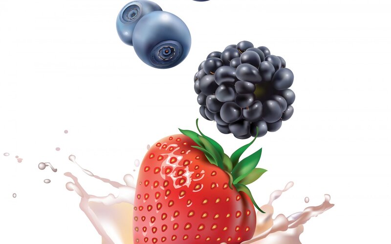 Strawberry with Berries — Red