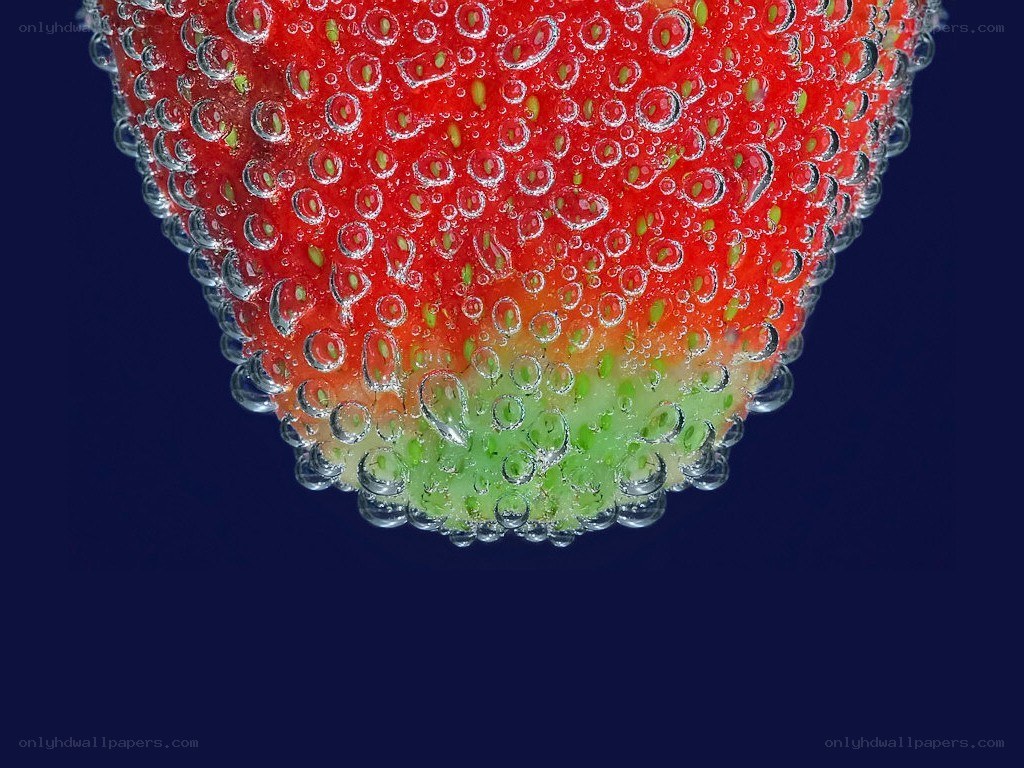 strawberry with bubbles