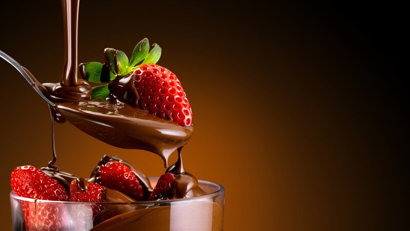 Strawberry with Chocolate — Brown, Indulgent, Photograph