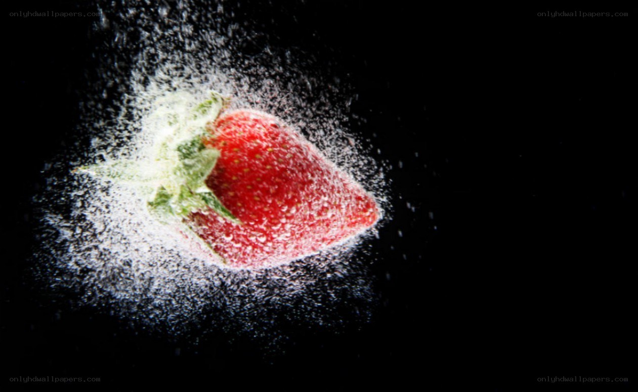 strawberry with powdered sugar