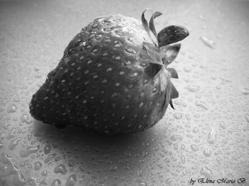 strawberry with water droplets