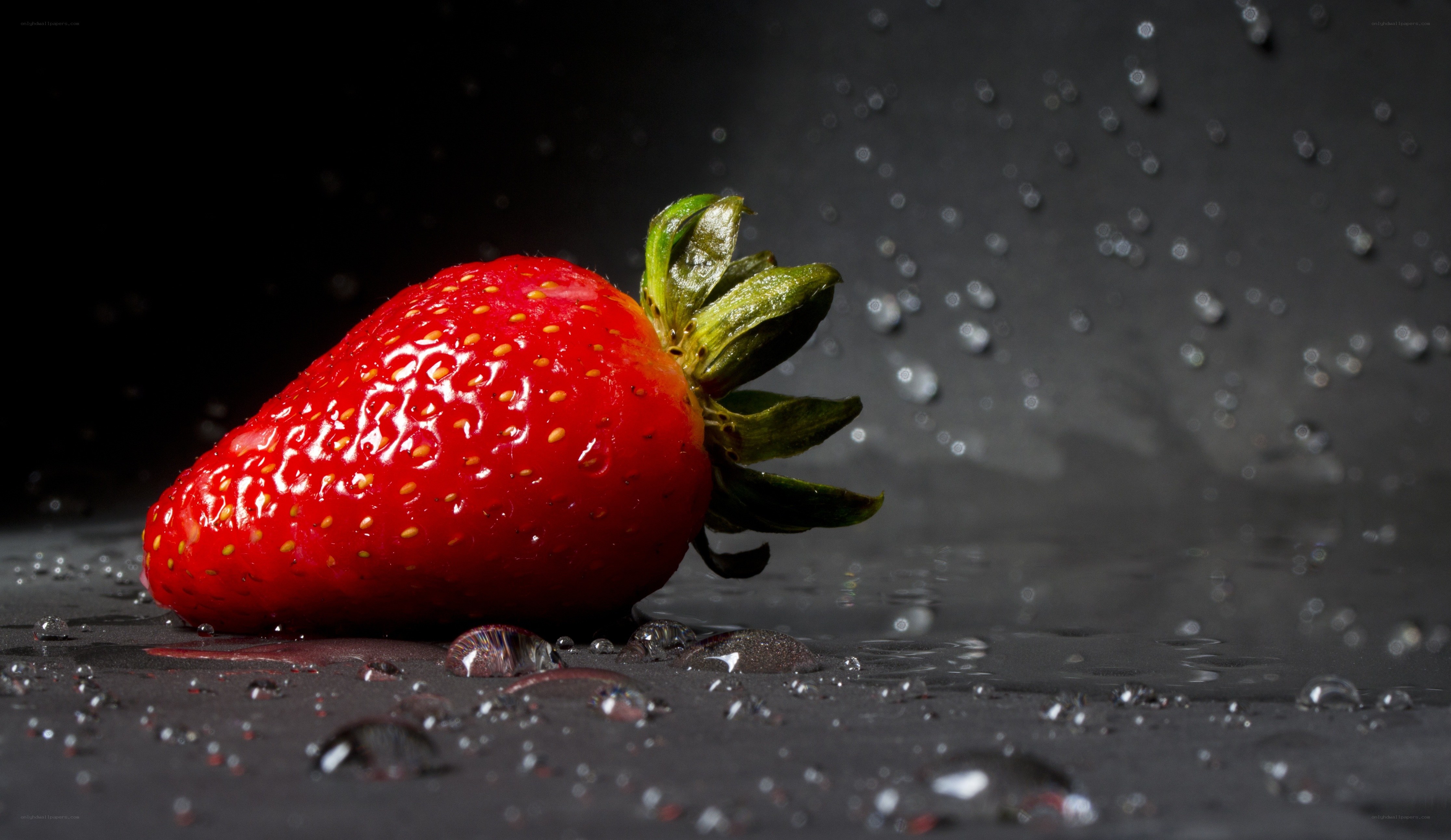 strawberry with water droplets
