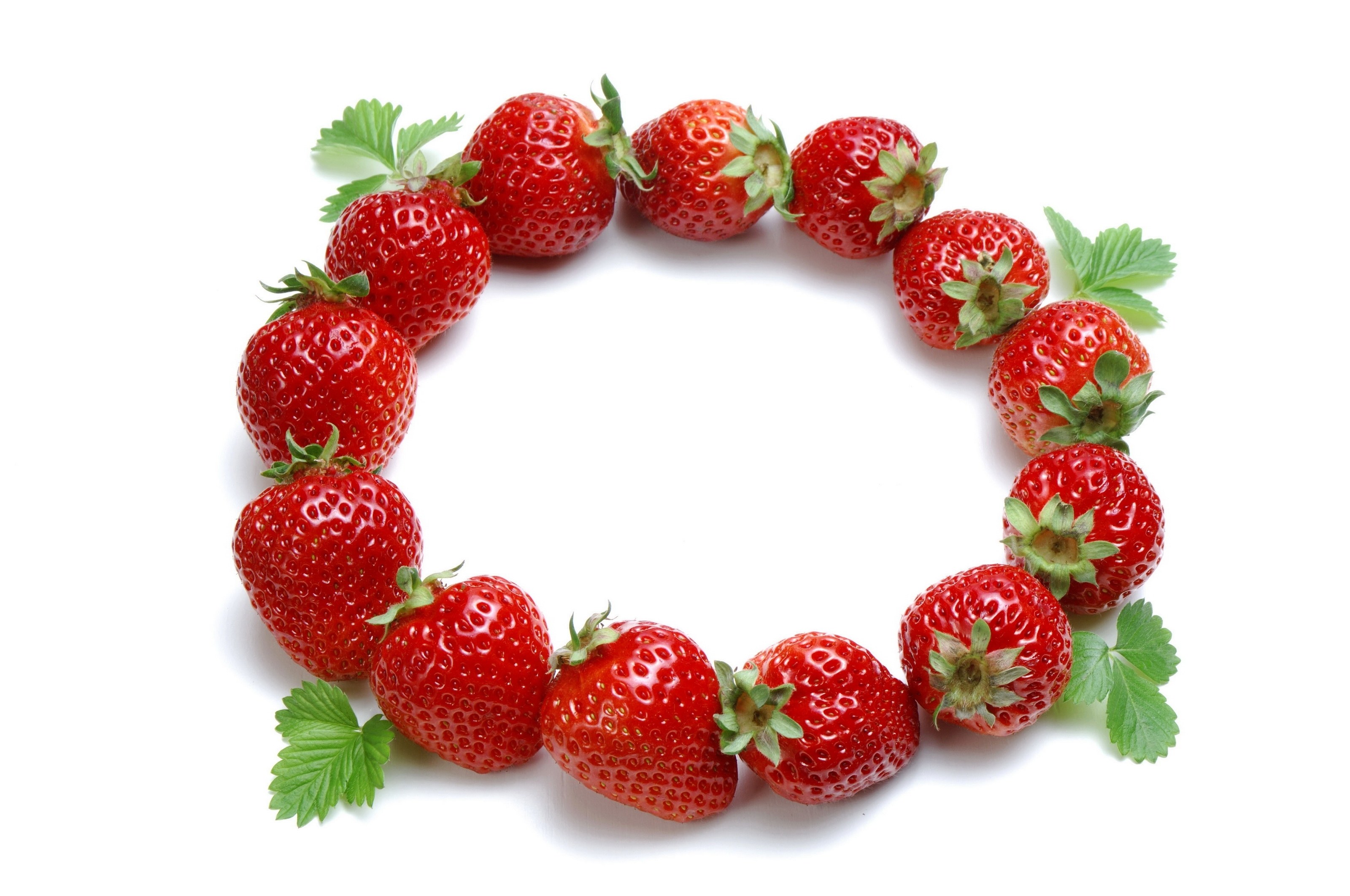 strawberry wreath on white