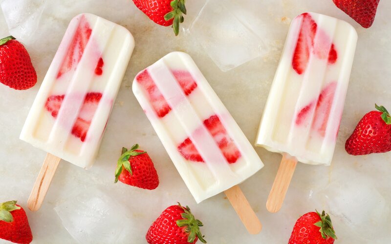 Strawberry Yogurt Popsicles