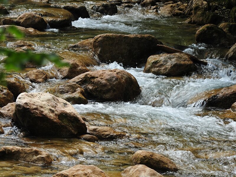 Stream flowing over rocks