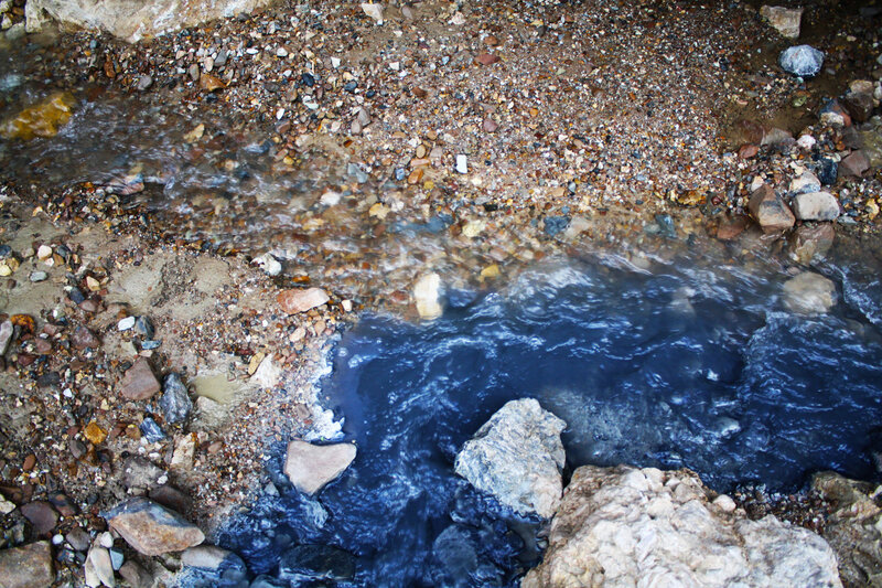 Stream Flowing over Rocks — Blue, Calm, Photograph