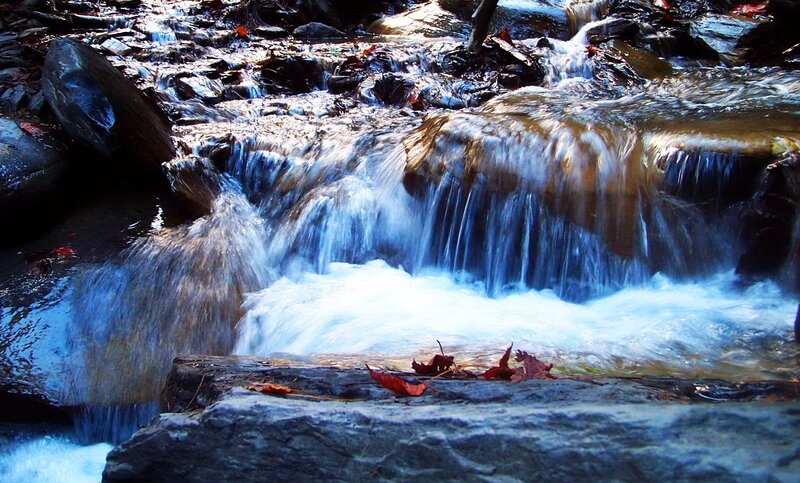 Stream Flowing over Rocks — Blue, Dynamic