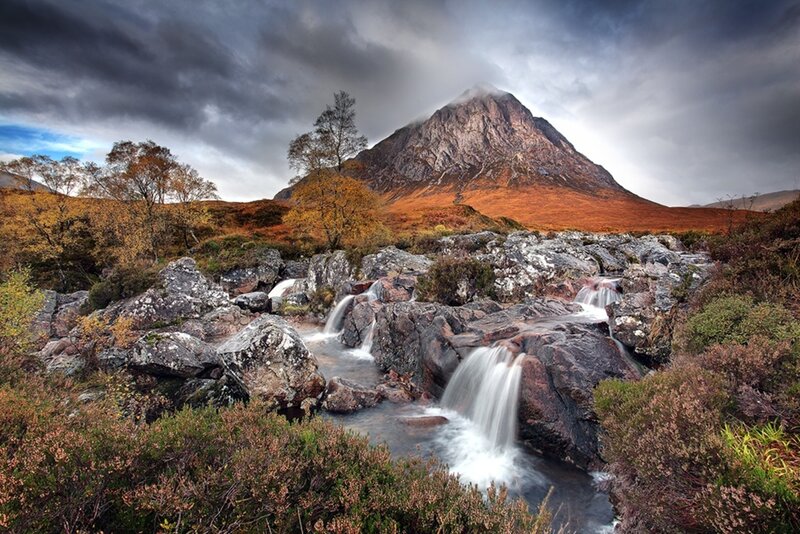 Stream Flowing over Rocks — Brown, Dramatic, Autumn