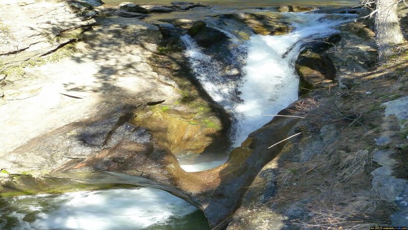 Stream Flowing over Rocks — Brown, Natural, Afternoon, Photograph