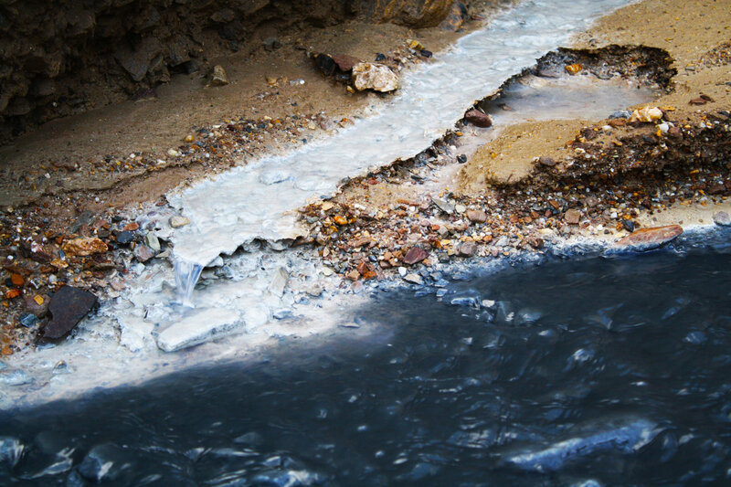 Stream Flowing over Rocks — Brown, Natural, Photograph, Sand
