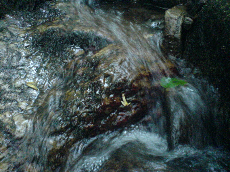 Stream Flowing over Rocks — Brown, Natural, Photograph