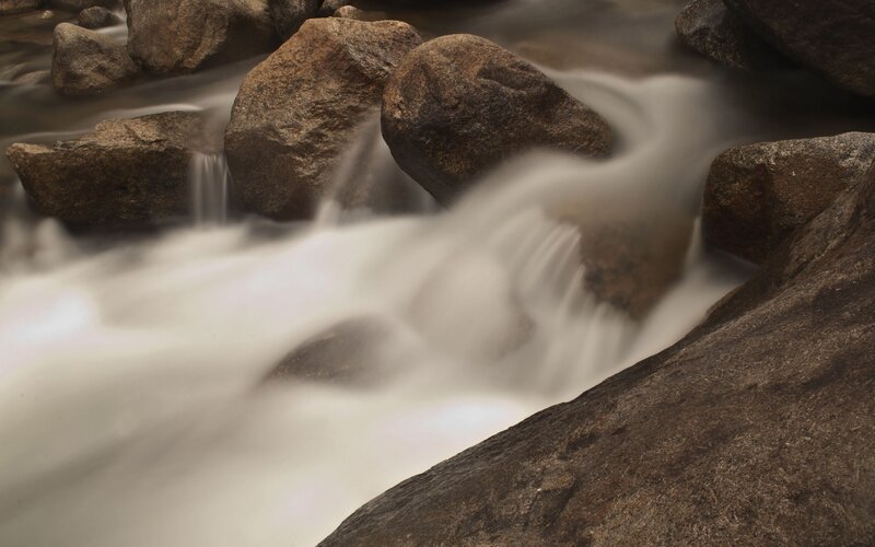 Stream Flowing over Rocks — Calm