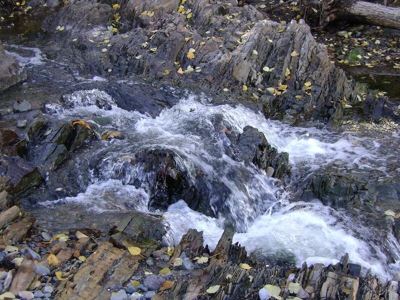 Stream Flowing over Rocks — Gray, Natural