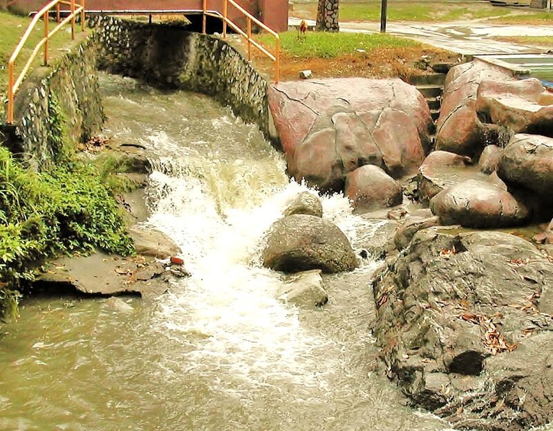 Stream Flowing over Rocks — Green, Calm, Photograph, River