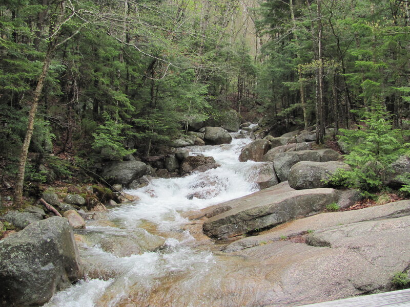 Stream Flowing over Rocks — Green, Serene, Spring, Photograph