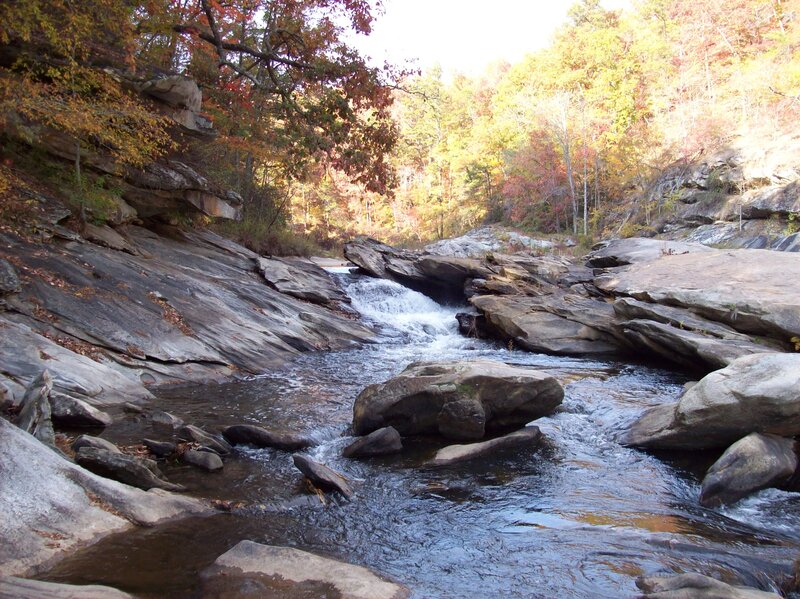 Stream Flowing Through Rocks — Brown