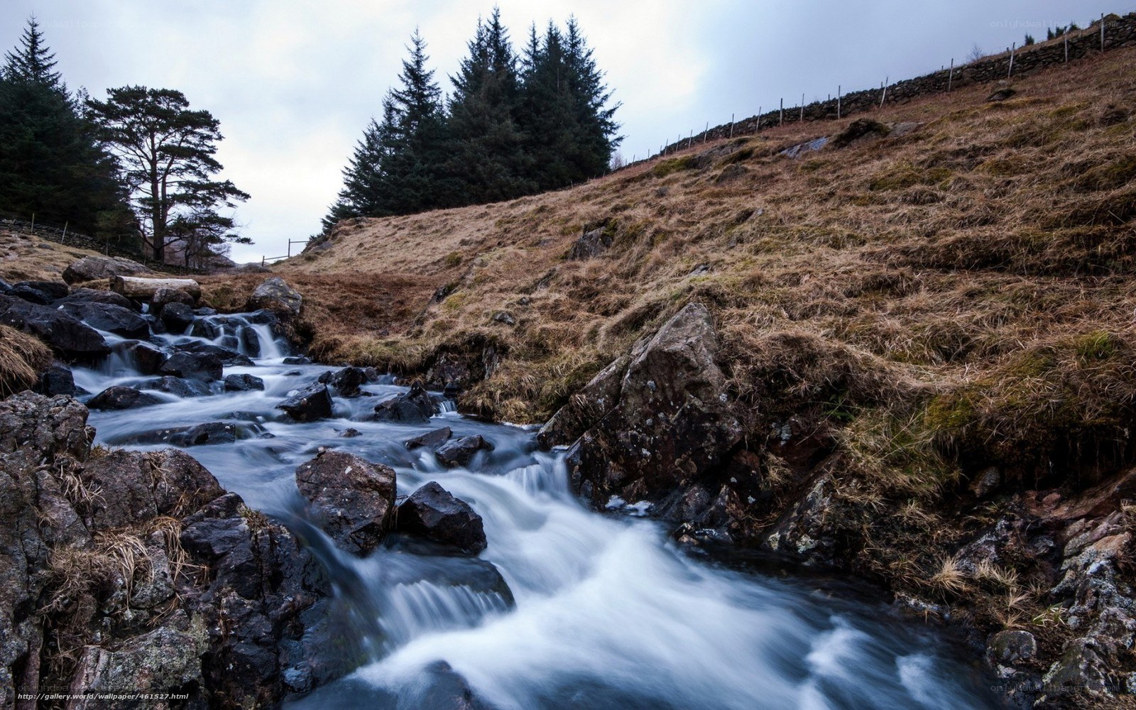 Stream flowing through rocky landscape
