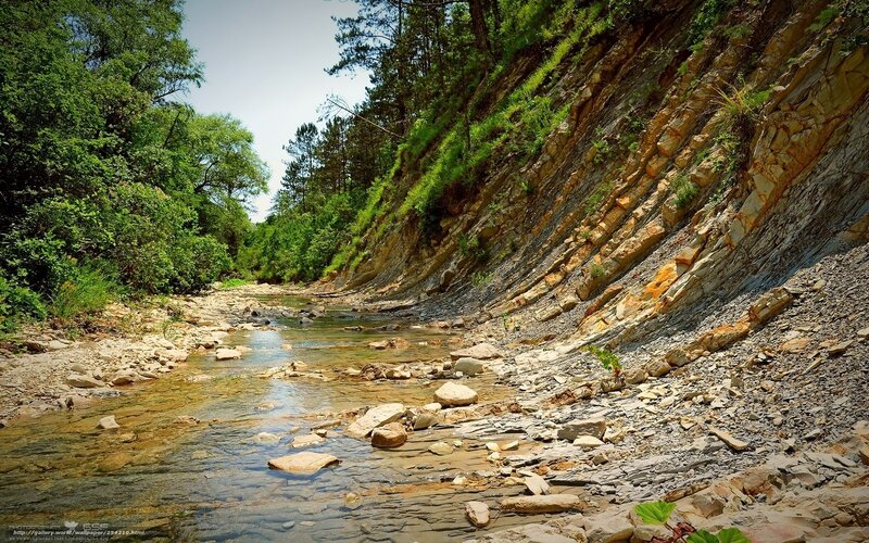 Stream in a rocky canyon