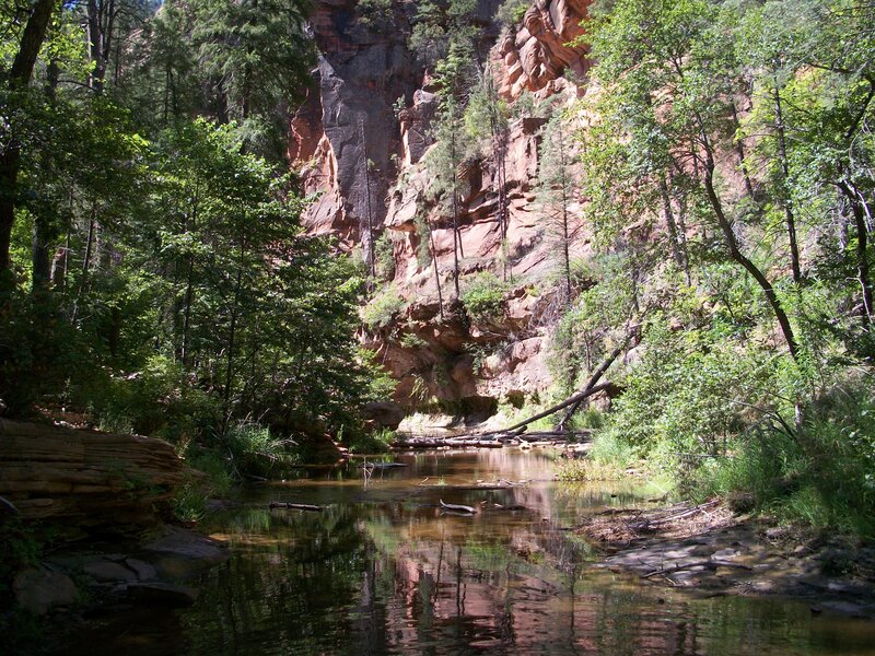 Stream in Canyon — Green, Serene
