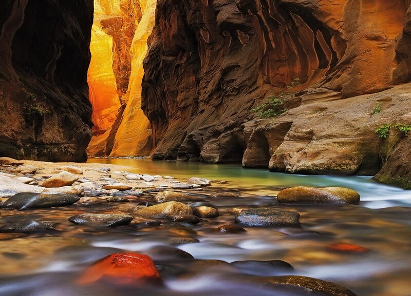 Stream in Canyon — Orange, Serene