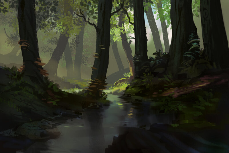 Stream in Dense Forest