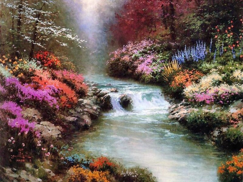 Stream in Flower Garden