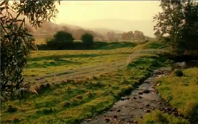 Stream in Grassy Field — Green, Serene