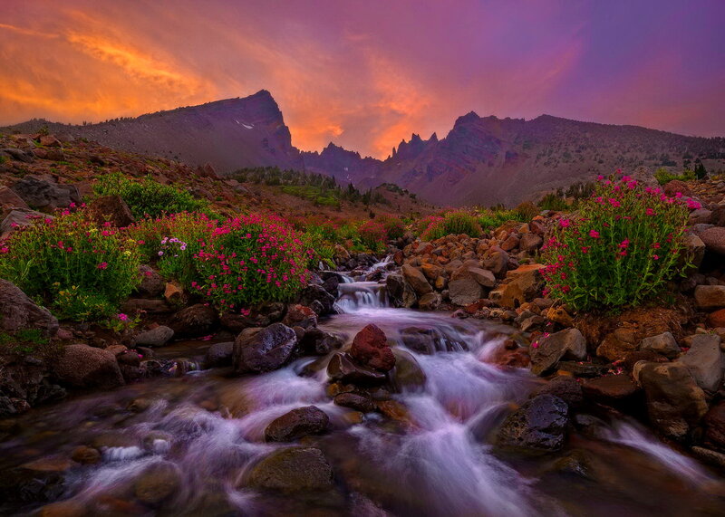 Stream in Mountain Valley — Purple