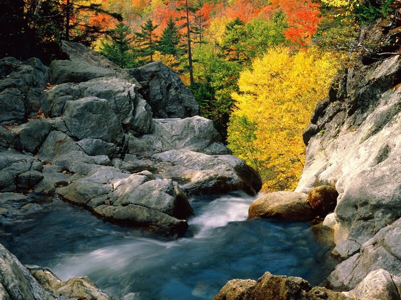 Stream in Rocky Canyon — Blue, Serene