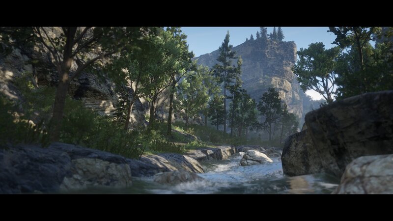 Stream in Rocky Forest