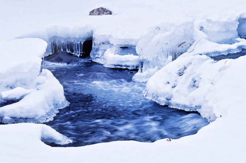 Stream in Snow — Blue