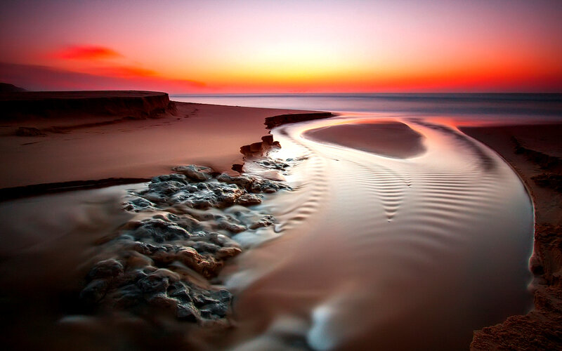 Stream on Sandy Beach