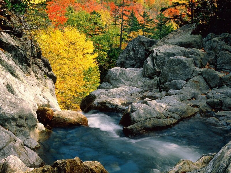 Stream Through Rocky Canyon — Blue