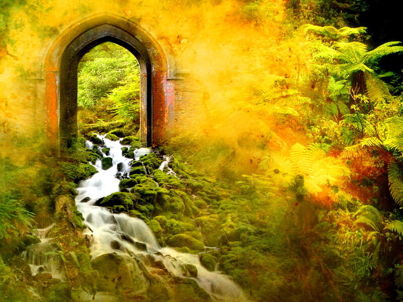 Stream Through Stone Arch
