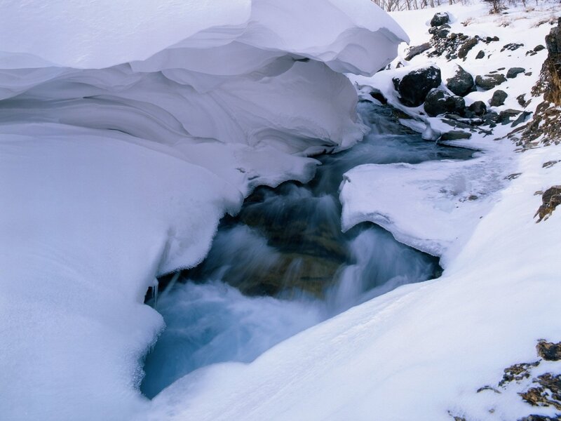 Stream under Snow Tunnel